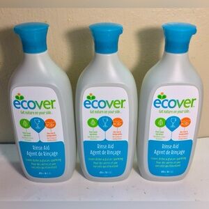 ECOVER Rinse Aid 16 fl. oz. Liquid-Lot Of 2.5 Bottles ~ Please Read